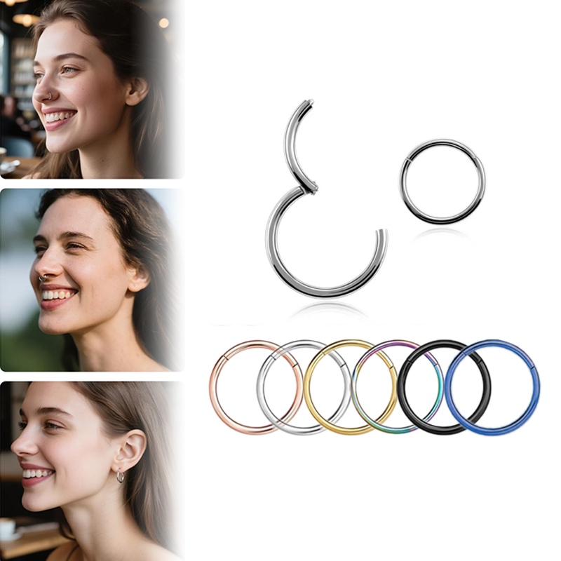 Body Jewelry Nose - Anelli a Cerniera Clicker in Acciaio