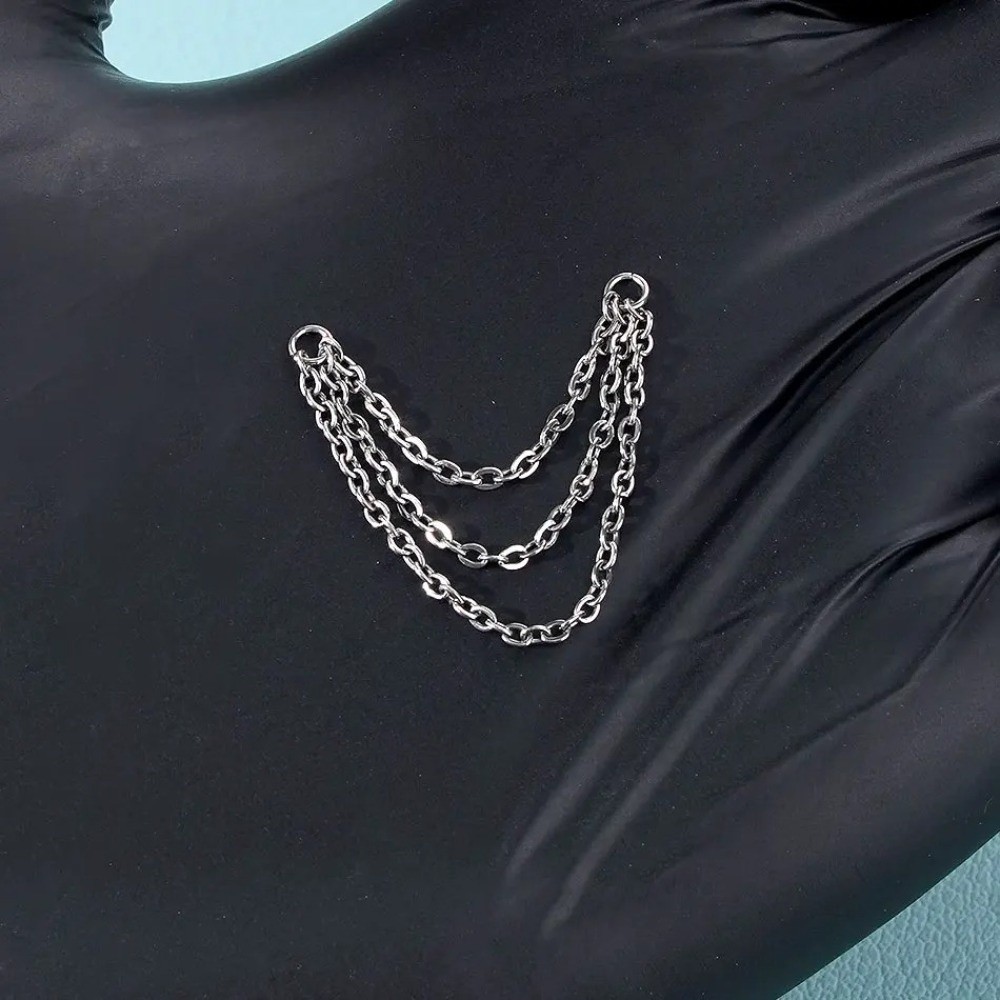 Body Jewelry Ear Piercing - Catena per Naso in Titanio alla