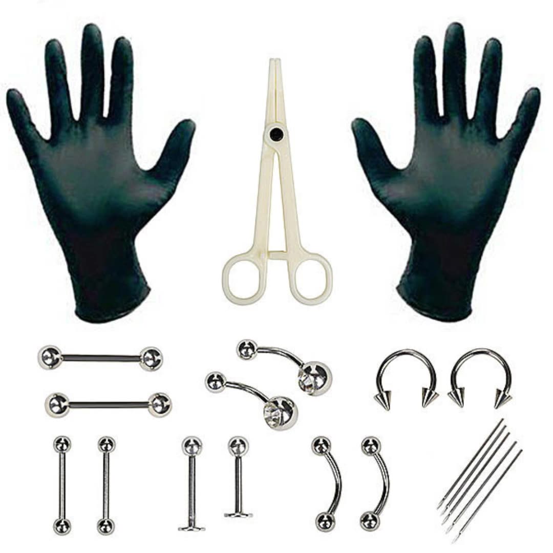 Body Jewelry Ear Piercing - 1 Set Kit di strumenti professionali