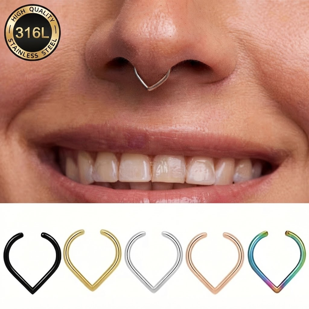 Body Jewelry Ear Piercing - Set di 5 Anelli Finti per