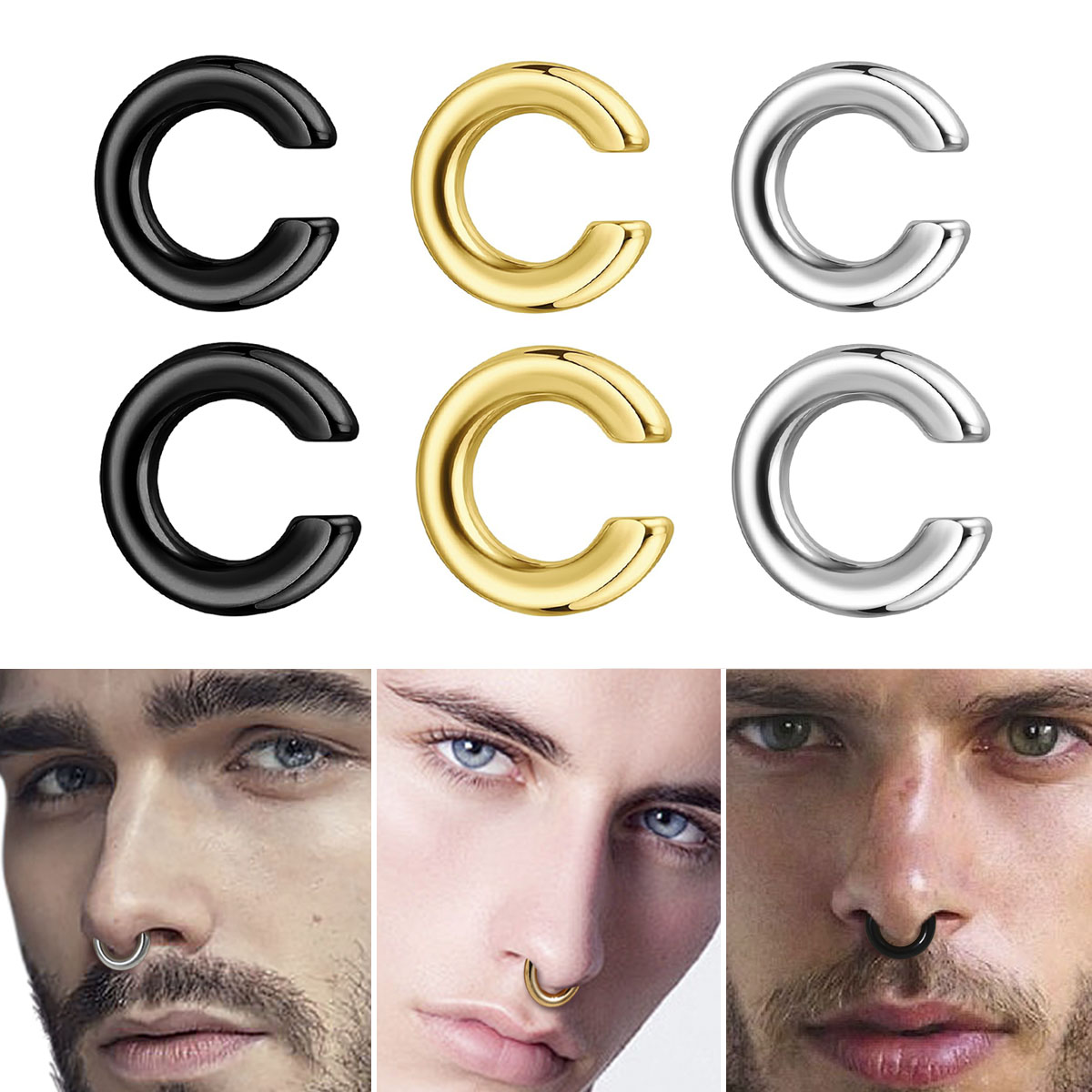 Body Jewelry Ear Piercing - 1pc esagerato a forma di c