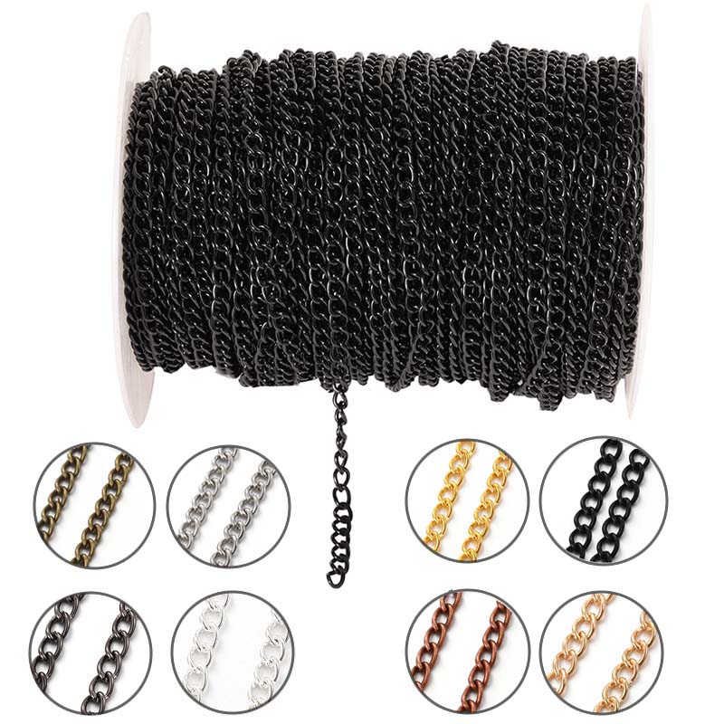 Body Jewelry Necklace - Catena Piatta Ovale in Metallo da