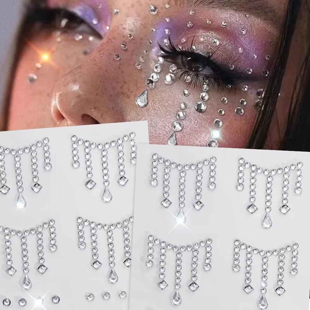 Body Jewelry Tattoo - 1/5 fogli Face Jewels Stickers Fa