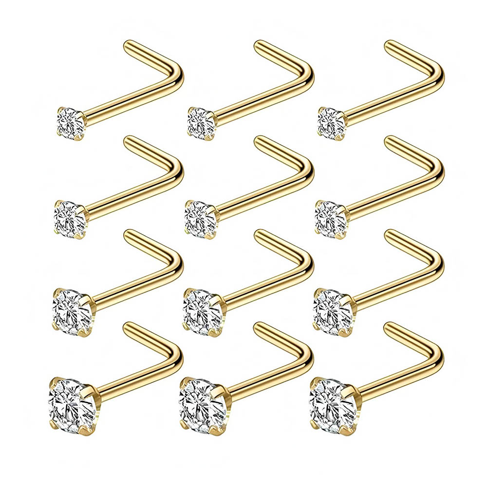 Body Jewelry Nose - Set completo da 12 pezzi Borchie