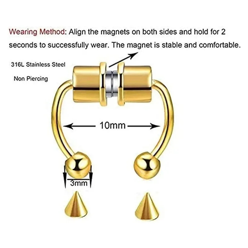 1/2/3 pezzi di anelli magnetic - Body Jewelry Nose recensione e prezzo