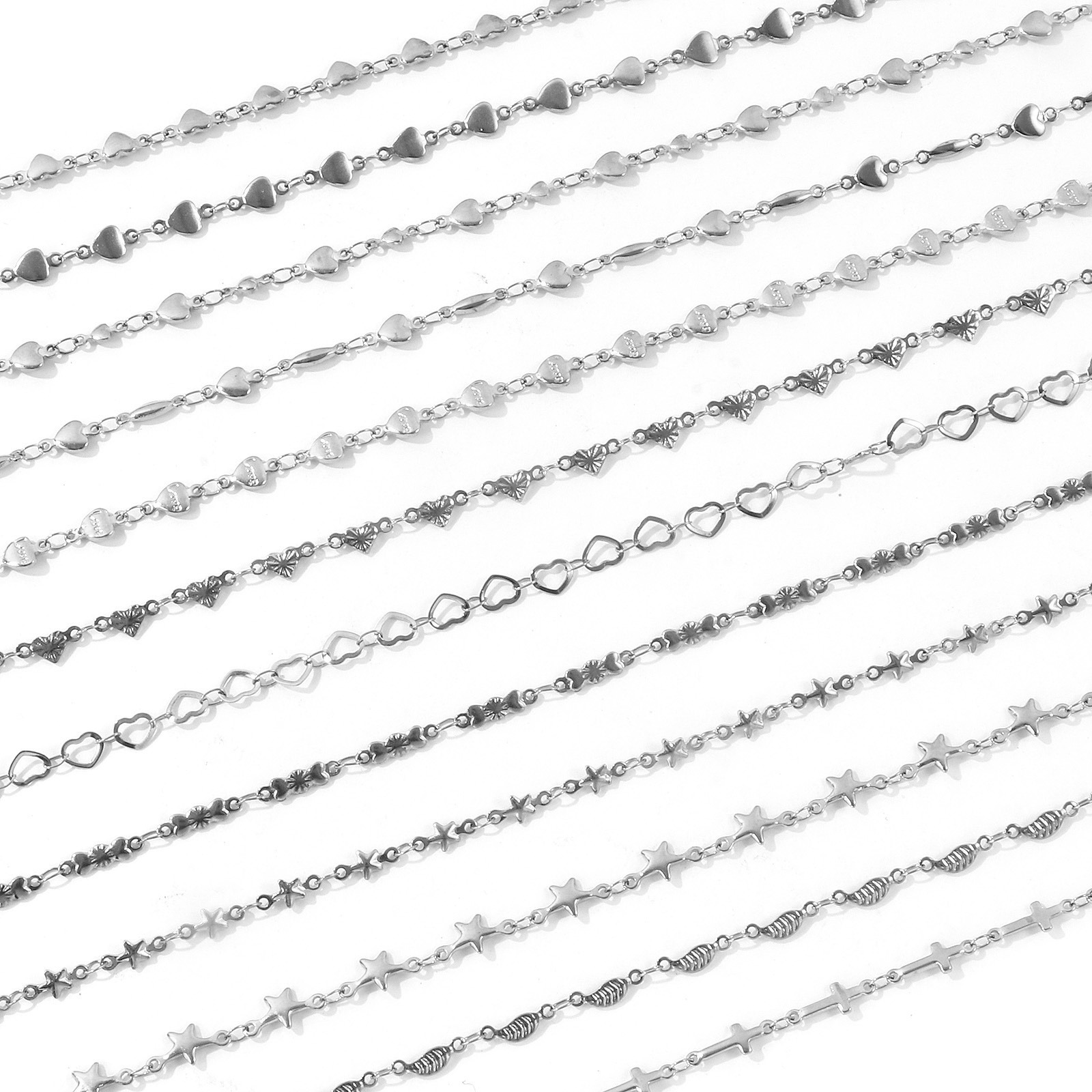 1 pz Catena a maglie a cuore f - Body Jewelry Necklace recensione e prezzo