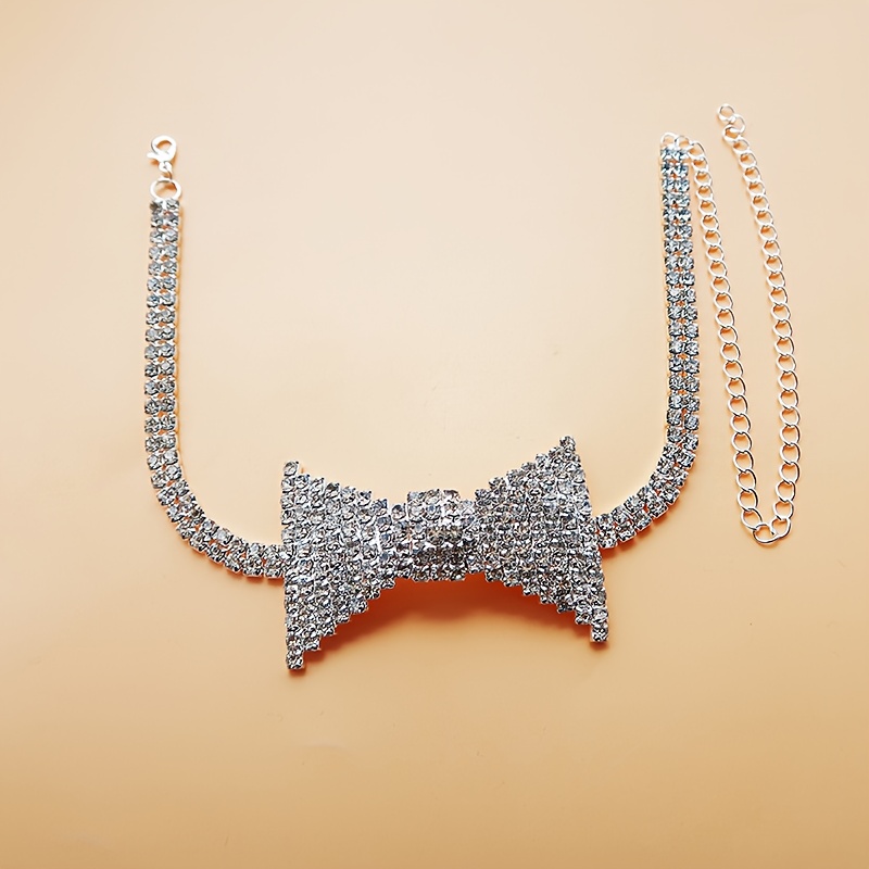 Squisito elegante strass fiocc - Body Jewelry Necklace recensione e prezzo