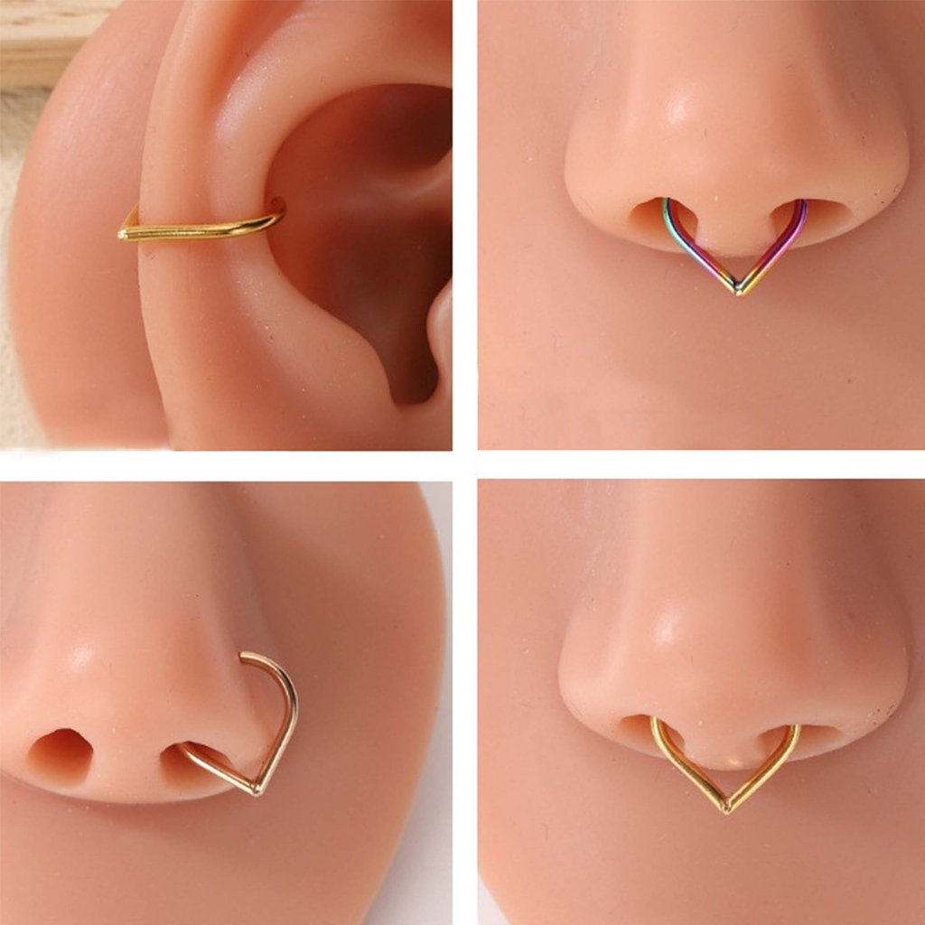 Set di 5 Anelli Finti per Naso - Body Jewelry Ear Piercing recensione e prezzo