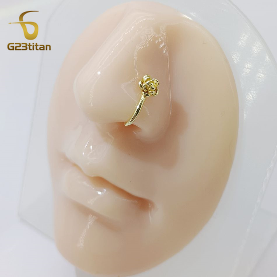 1 pz Clip Naso a Rosa in Rame  - Body Jewelry Ear Piercing recensione e prezzo