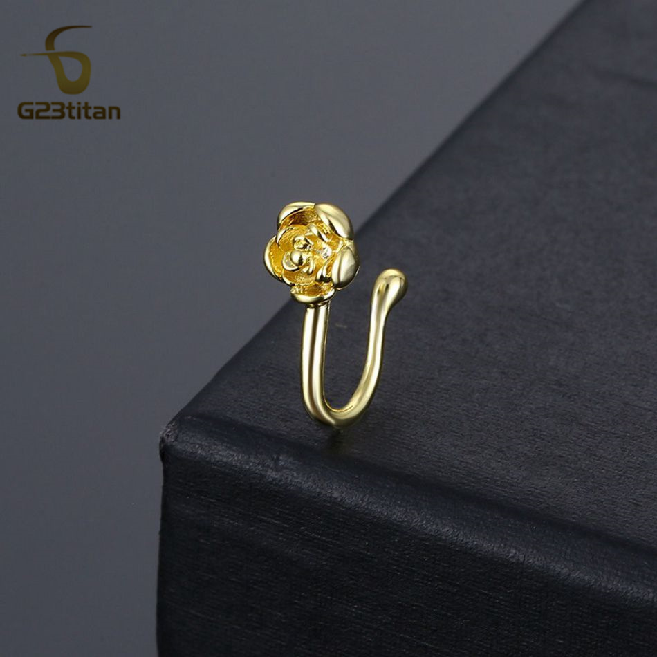 1 pz Clip Naso a Rosa in Rame  - Body Jewelry Ear Piercing recensione e prezzo